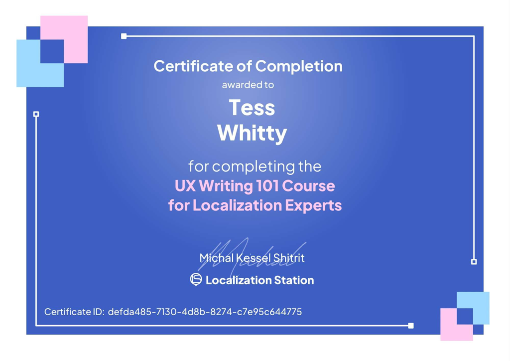 UX Writing Certificate