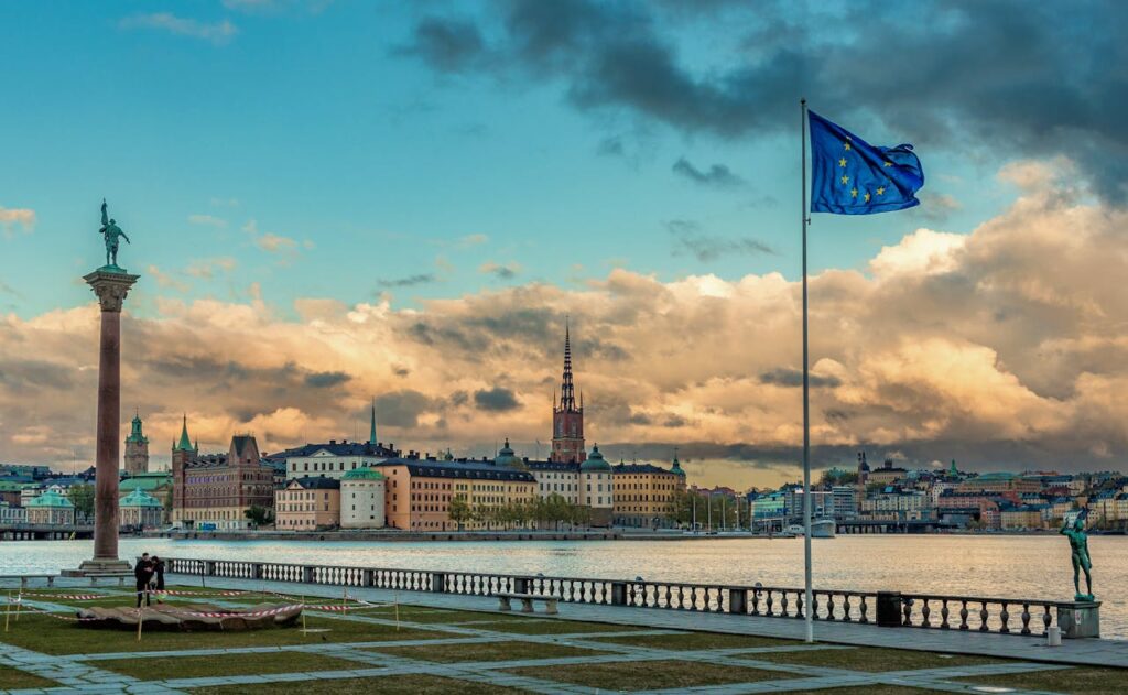 Stockholm business district seen from the water - swedish localization services